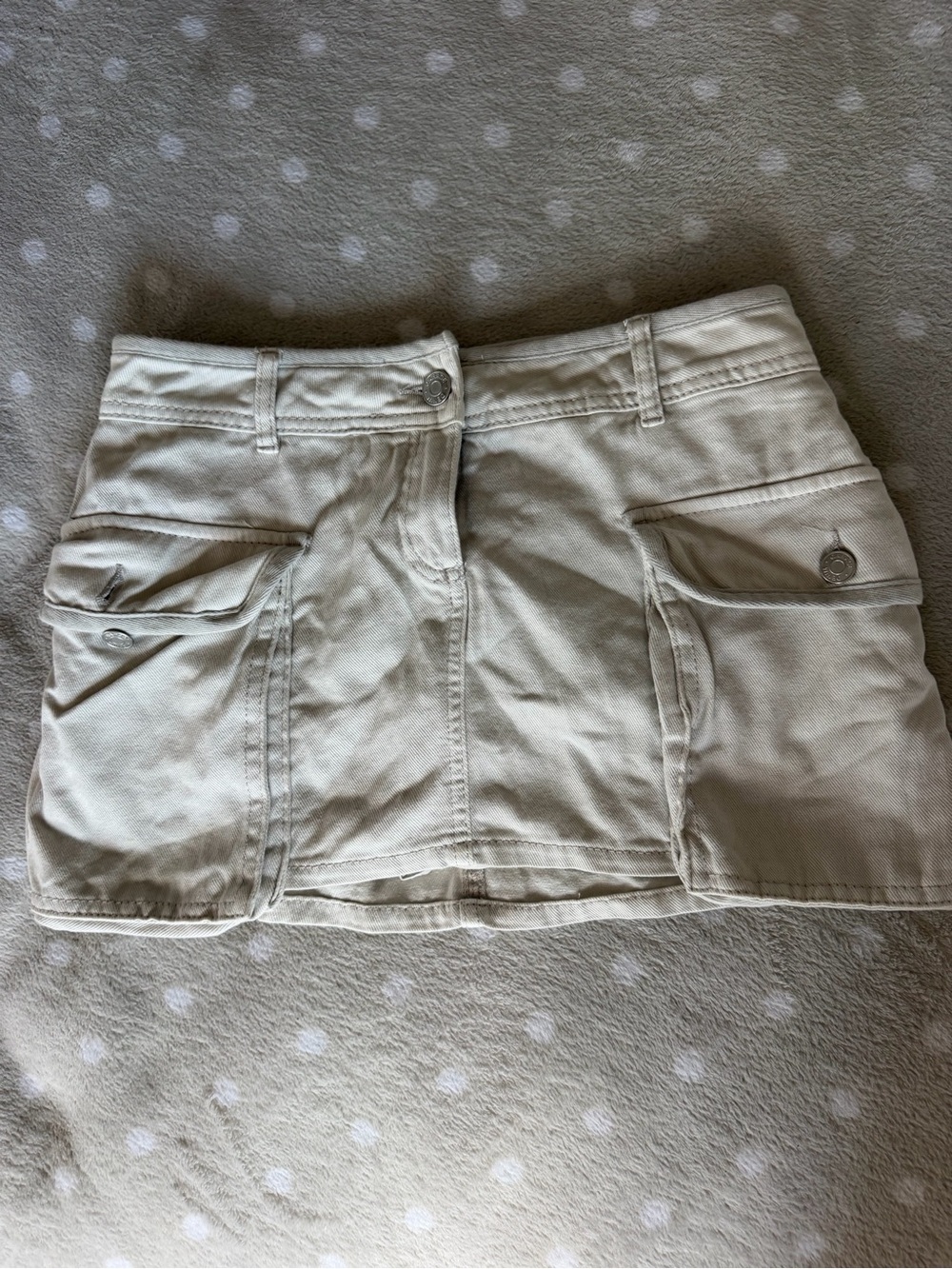 Garage Cream Cargo Mini Skirt